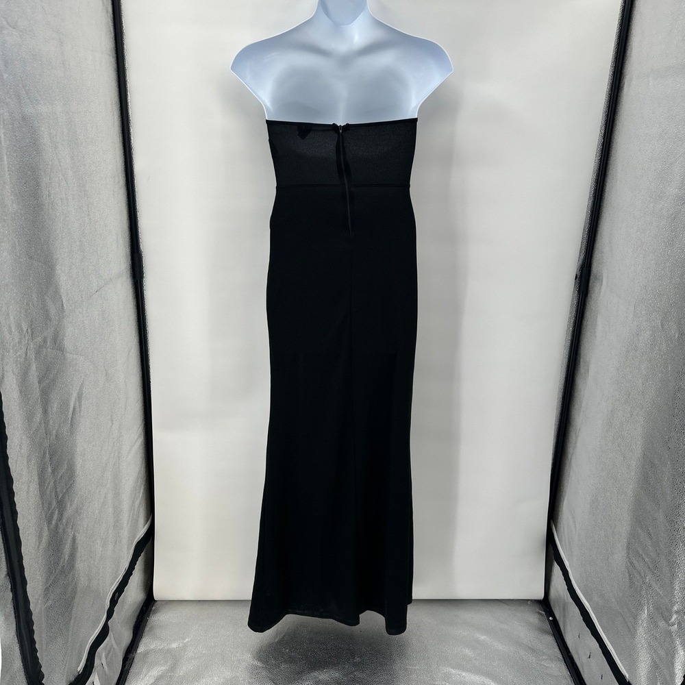 New Black Strapless Maxi Dress Medium Evening Gown Prom Homecoming - Picture 5 of 11